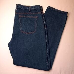 Red Head Mens Jeans Dark Indigo Size 40x34 Straight Leg Denim Workwear Pants